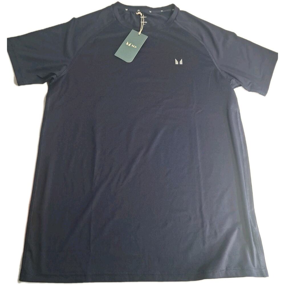 Myprotein T-Shirt Short Sleeve Tee Men Medium Blue Crewneck Stretch NEW